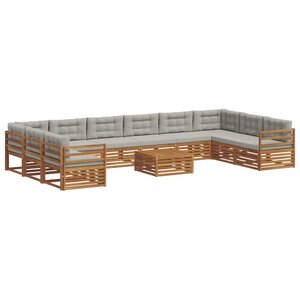 vidaXL Ensembles de canapés avec coussin 11 Pièces Gris Naturel et Clair