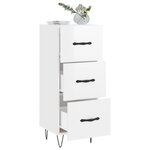 vidaXL Buffet Blanc brillant 34 5x34x90 cm Bois d'ingénierie