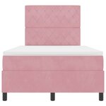 vidaXL Lit à ressorts avec matelas Rose 120 x 190 cm Velours