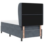 vidaXL Lit avec sommier et matelas gris foncé 90x200 cm en velours