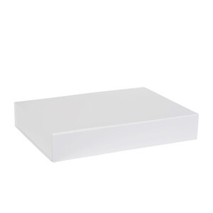 Boîte plate blanc mat à fermeture aimanté A4 de 4cm de h