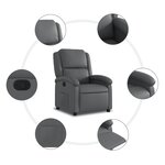 vidaXL Fauteuil inclinable gris similicuir
