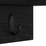 vidaXL Porte-manteau mural avec étagère Chêne noir 60 x 10.5 x 18 cm