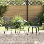 vidaXL Chaise de jardin 2 Pièces Noir 55 x 56 5 x 91cm Aluminium