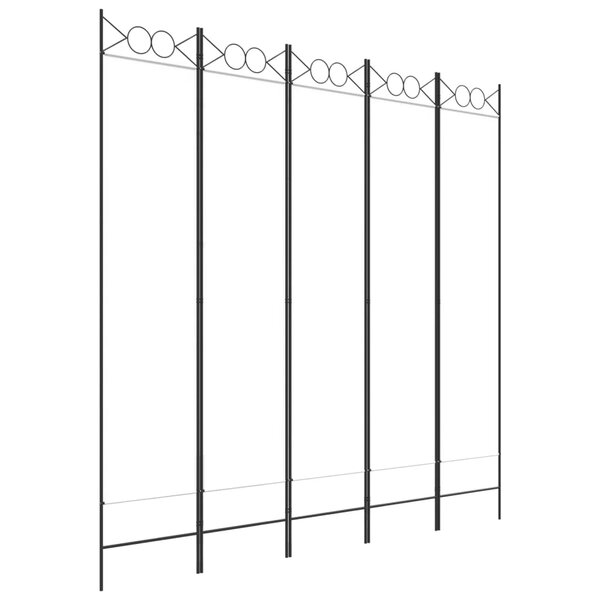 vidaXL Cloison de séparation 5 panneaux Blanc 200x200 cm Tissu
