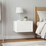vidaXL Table d'appoint murale 2 Pièces Blanc brillant 34 5 x 33 x 20 cm