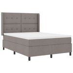 vidaXL Lit ressort avec matelas et LED taupe 140x190 cm en tissu
