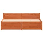 vidaXL Cadre de lit Marron cire 150 x 200 cm Bois massif en pin