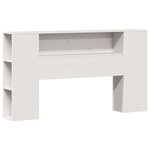 vidaXL Lit bibliothèque sans matelas blanc 160x200 cm bois pin massif