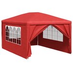 vidaXL Tente de fête 400 x 300 x 255 cm Rouge PE et acier