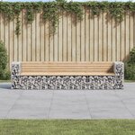 vidaXL Banc de jardin design gabion 287x71x65 5 cm bois massif de pin