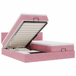 vidaXL Cadre de lit ottoman avec matelas rose 160x200 cm velours