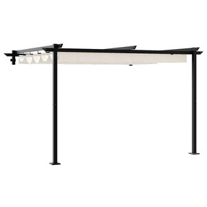vidaXL Gazebo mural Crème Acier