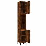 vidaXL Armoire de bain chêne fumé 30x30x190 cm bois d'ingénierie