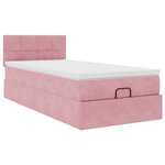 vidaXL Lit ottoman avec matelas et LED rose 80x200cm velours