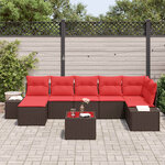 vidaXL Ensemble de canapé de jardin 8 Pièces Marron polyrotin