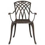 vidaXL Ensemble de tables de jardin 3 Pièces Bronze Aluminium coulé