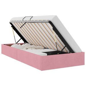 vidaXL Cadre de lit ottoman avec stockage Rose 90 x 190 cm Velours