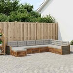 vidaXL Ensemble de canapés d'extérieur 8 Pièces Naturel et gris clair