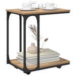 vidaXL Table d'appoint avec étagère Chêne artisanal 50 x 35 x 55 5 cm
