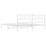 vidaXL Cadre de lit métal sans matelas et tête de lit blanc 193x203 cm
