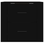 vidaXL Table de chevet murale Noir 50x36x47 cm