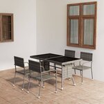 vidaXL Ensemble à manger de jardin 5Pièces Résine tressée Anthracite gris
