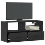 vidaXL Meuble TV noir 80x31x39 5 cm bois d'ingénierie et métal