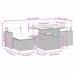 vidaXL Salon de jardin avec coussins 7 Pièces noir résine tressée acacia