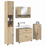 vidaXL Ensemble de mobilier de salle de bain 5 Pièces Chêne Sonoma
