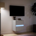 vidaXL Meuble TV mural avec lumières LED blanc 41x31x45 cm