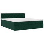 vidaXL Cadre de lit ottoman avec matelas vert foncé 160x200 cm velours