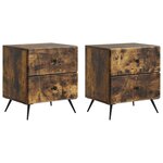vidaXL Cabinet de chevet 2 Pièces Chêne fumé 43 x 34 5 x 47 5 cm