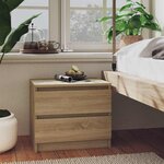 vidaXL Tables de chevet 2Pièces chêne sonoma 50x39x43 5cm bois ingénierie