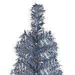 Vidaxl arbre de noël mince avec led et boules argenté 180 cm