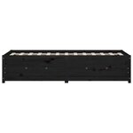 vidaXL Lit de jour Noir 75x190 cm Petit simple Bois de pin massif