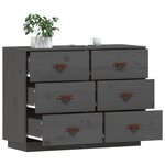 vidaXL Buffet Gris 100x40x75 cm Bois massif de pin