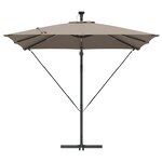 vidaXL Parasol banane à mât déporté Taupe 249 x 249 x 250 cm