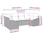 vidaXL Ensemble de Canapés avec coussin 6 Pièces Marron polyrotin