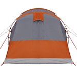 vidaXL Tente de camping tunnel 3 personnes gris et orange imperméable
