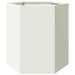 vidaXL Jardinières 2 Pièces blanc hexagone 46x40x45 cm acier