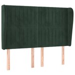vidaXL Tête de lit avec oreilles Vert foncé 147x23x118/128 cm Velours