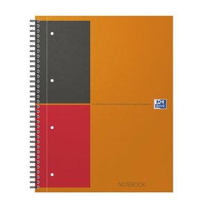NOTEBOOK A4+ spiralé 160 pages lignée 6 mm orange OXFORD