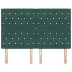 vidaXL Tête de Lit en Velours Argyle Manuel Vert foncé 140 cm Velours