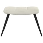 vidaXL Chaise de relaxation avec tabouret Blanc crème Velours