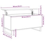vidaXL Table basse Chêne marron 90x44 5x45 cm Bois d'ingénierie