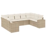 vidaXL Salon de jardin avec coussins 9 Pièces beige résine tressée