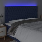 vidaXL Tête de lit à LED Bleu 200x7x118/128 cm Tissu