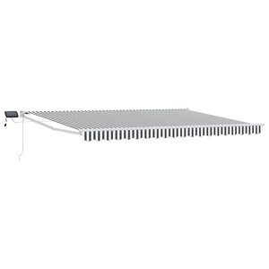 vidaXL Store rétractable manuel avec LEDs Anthracite et blanc 4 × 3 m