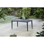 Table de jardin plateau latte - Dimensions : 160x90x74 cm - structure imitation rotin tressée - ALLIBERT BY KETER - 6 personnes - GI